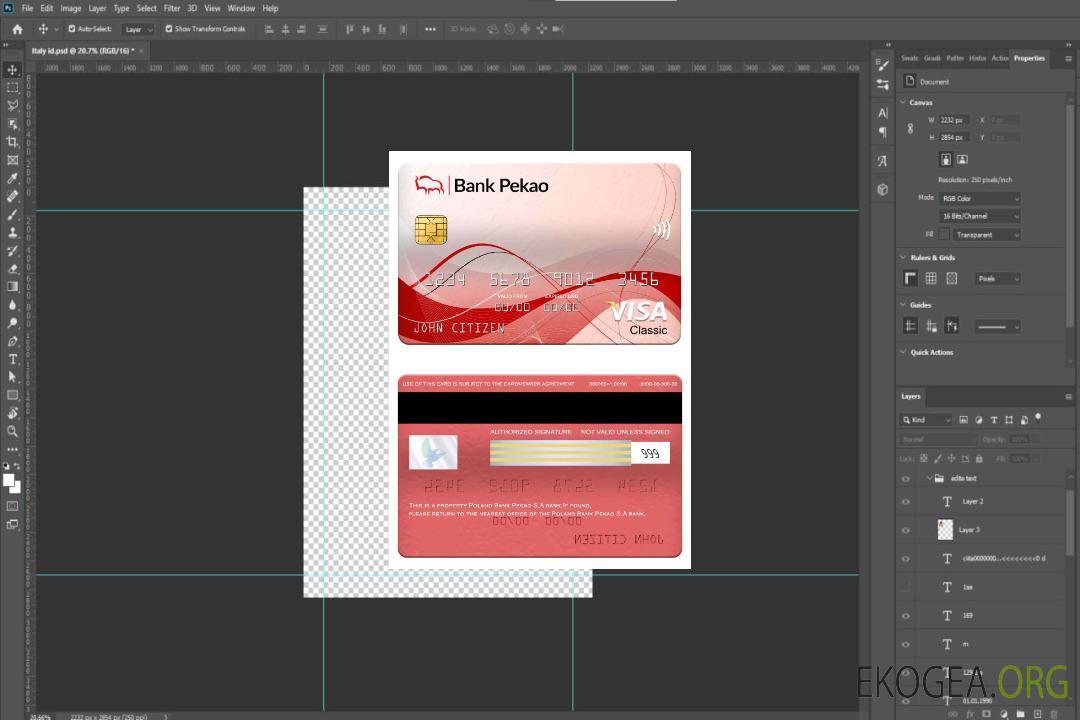 Pologne Banque Pekao S.A carte visa classique template Pologne Banque Pekao S.A carte visa classique template